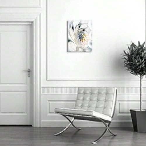 Impression sur toile aux lignes modernes design argenté esthétique et abstrait