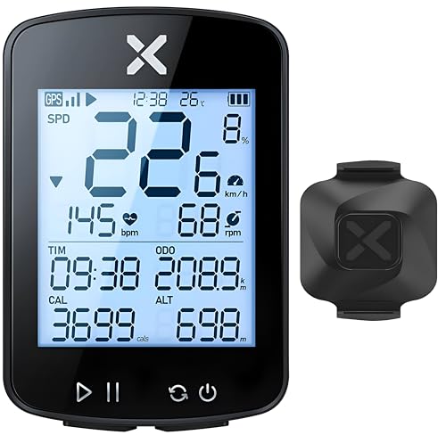 Image of XPR3SS G+ Gen2 Bicycle Computer + Cadence /Speed Sensor, GPS Cycling Speedometer | Cadence & Heart Sensor Support | Waterproof ANT+ Bluetooth GPS Tracker | 28+ hr Battery | Odometer for MTB /Road