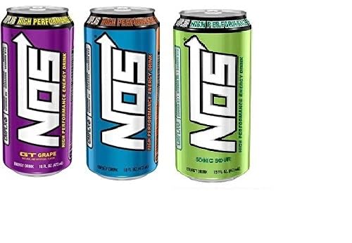 NOS High Performance Energy Drink - Variety Pack- 16fl.oz. (Pack of 15)