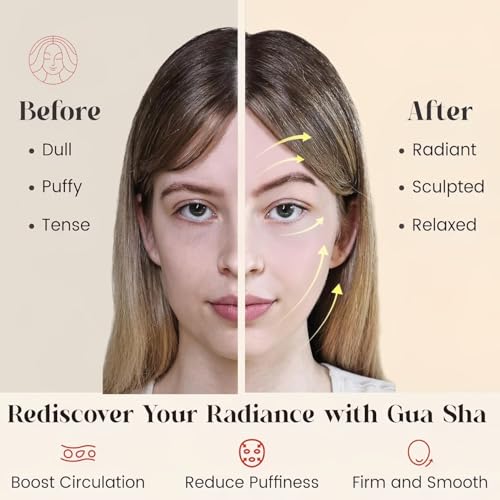 Image of Black Jade Gua Sha Scraping Tool - Ntural Skincare Stone for Tightening Skin, Enhancing Blood Flow, Sculpting the Jawline, and Relieving Facial Tension - Anti-Aging Facial Tool (Black)