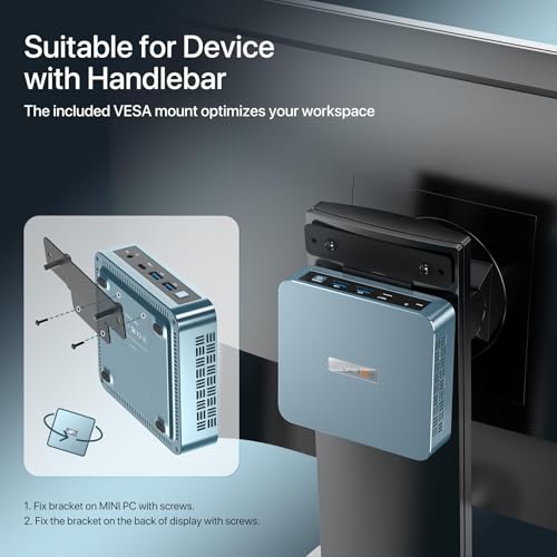 Image of PELADN Mini PC,N100(up to 3.4GHz),8GB DDR4 /256GB SSD,Type-C /Dual HD,Mini Desktop Computer,4K /60Hz Triple-Display USB3.0 /BT4.2 /WiFi Mini Computers