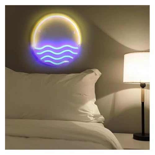 Néon Coucher De Soleil Et Mer pour déco salon chaleureuse - 3