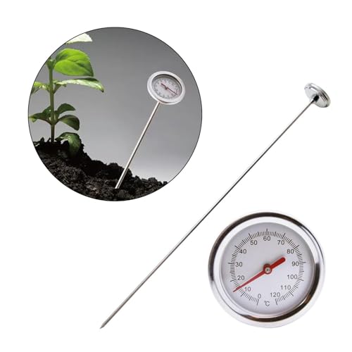 IEUDNS Termômetro de solo de compostagem Termômetro de temperatura do solo aço inoxidável Ferramenta