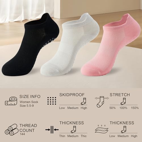 9 Pairs Pilates Grip Socks - Non Slip Socks with Grips for Women, Barre, Yoga3