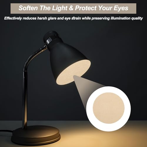 sourcing map 7.1" Round Lampshade Diffuser, Anti-Glare Lamp Shade Diffuser Fabric Lamp Cover for Desk Table Light Downlight Spotlight, Warm White 2pcs - Image 3