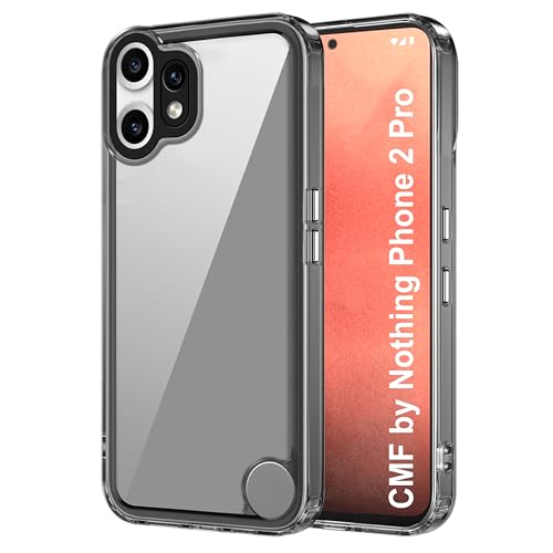 Image of amazon basics Back Case Cover for CMF by Nothing Phone 2 Pro | Compatible for CMF by Nothing Phone 2 Pro Back Cover | Case Cover with Camera Protection | (TPU + PC | Translucent Black)