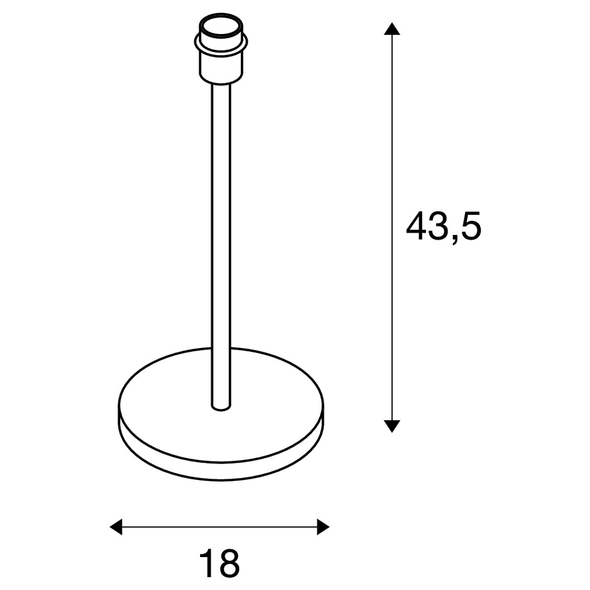 SLV Pied de lampe simple FENDA, métal brossé, E27 max. 40W