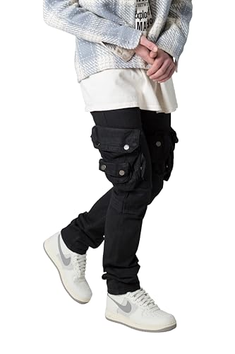 mnml Men's Waxed Denim Cargo Pants