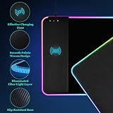  3-en-1 Carga Inal mbrica Alfombrilla De Rat n Gaming Gamer Grande RGB Ergon mica Reposamu ecas Kardition 15W Mouse Pad Gaming XXL-Modos De Luz Qi Fast Charging LED Alfombrillas Para Raton