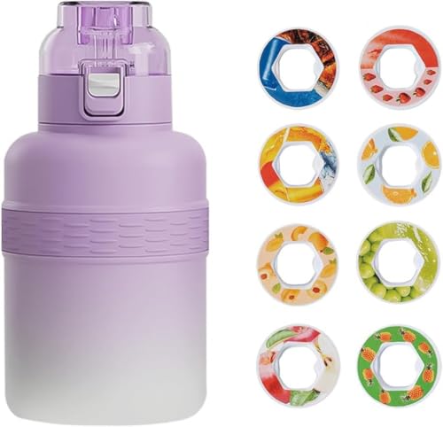 Zxyler が変わる水筒 サーモス 600ml 3/8 種類フルーツフレーバー ステンレス製 エアウォーターボトル ストローあり 保冷断熱 漏れ防止 ポータブル ウォーターカップ兼用 香り付きかわいいデザイン キャンプ・日常用