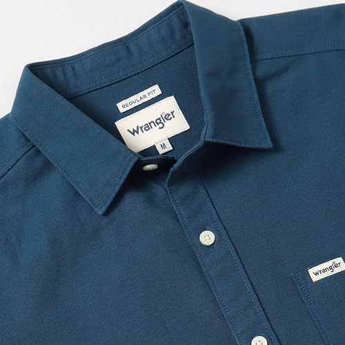 Image of Wrangler Men's Blue Regular Fit Shirt