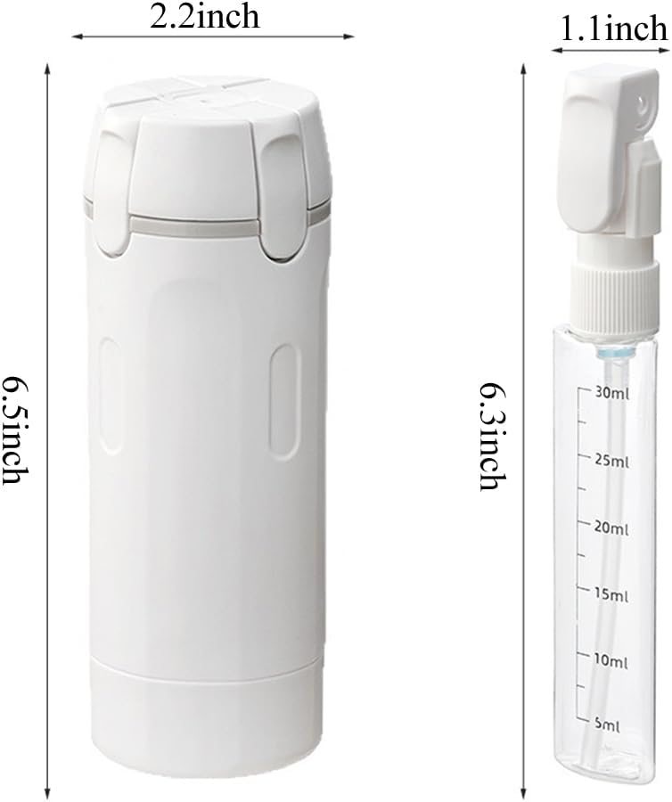 EdenEcho 4 in 1 Travel Dispenser, 4 Pack 30ML/1OZ Travel Bottles with Stickers for Toiletries, Leak Proof Travel Size Containers, Portable for Shampoo Lotion Conditioner Cream White