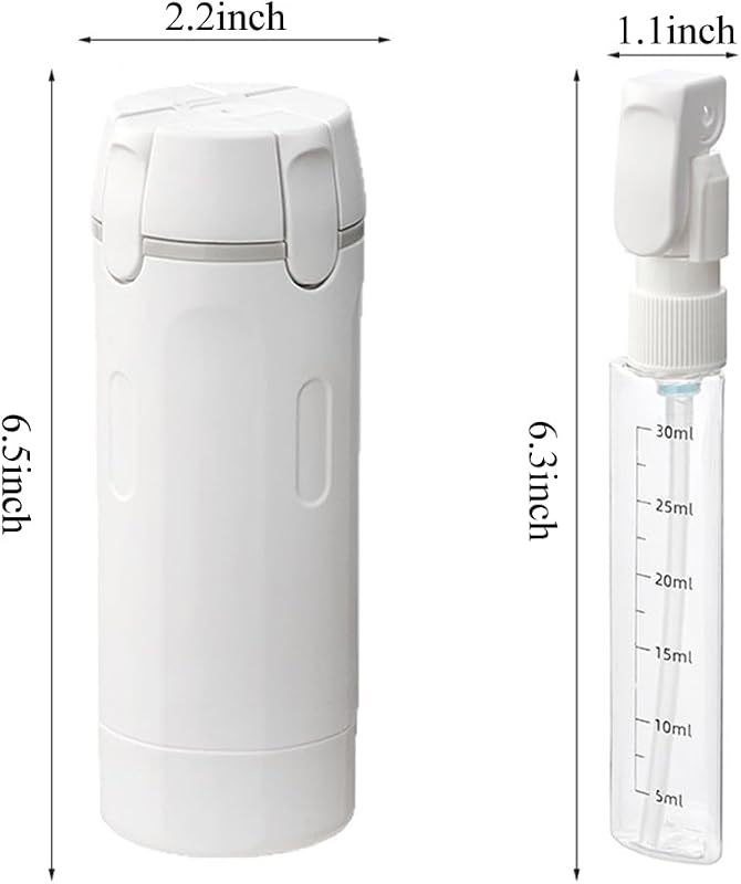 EdenEcho 4 in 1 Travel Dispenser, 4 Pack 30ML/1OZ Travel Bottles with Stickers for Toiletries, Leak Proof Travel Size Containers, Portable for Shampoo Lotion Conditioner Cream White