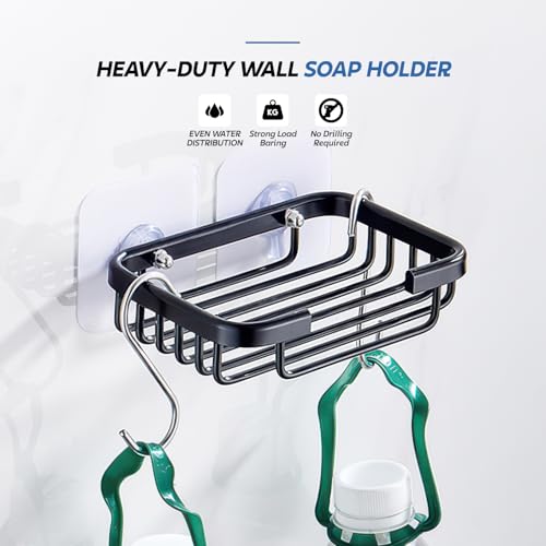 Image of MIORAH Soap Holder Bathroom Wall Stickable - Soap Stand for Bathroom, Soap Case & Soap Dish No Drill Adhesive, Bathroom Soap Holder Strong Grip