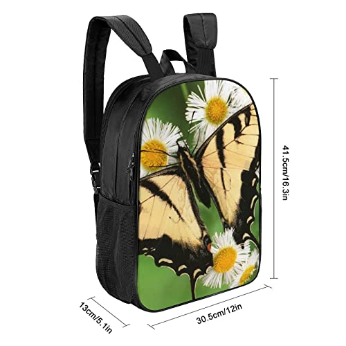 Mochila escolar unisex impermeable mariposa de moda juvenil 3D de 42cm 2