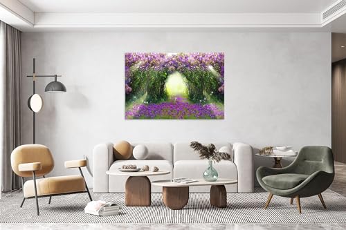 Tableau sur toile forêt violette LXURY 60x90cm décoration murale pour salon nature