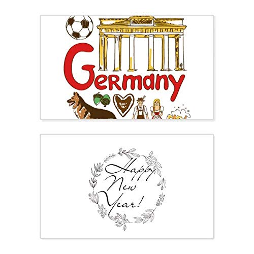 Tarjeta conmemorativa de Año Nuevo con diseño Germary National y bendición festiva