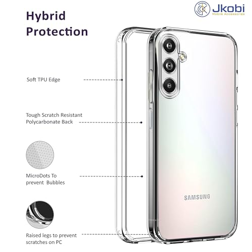 Image of Jkobi Back Cover for Samsung Galaxy M54 5G (Silicone Clear Shockproof Case with Camera Protection | Soft and Flexible | Transparent)