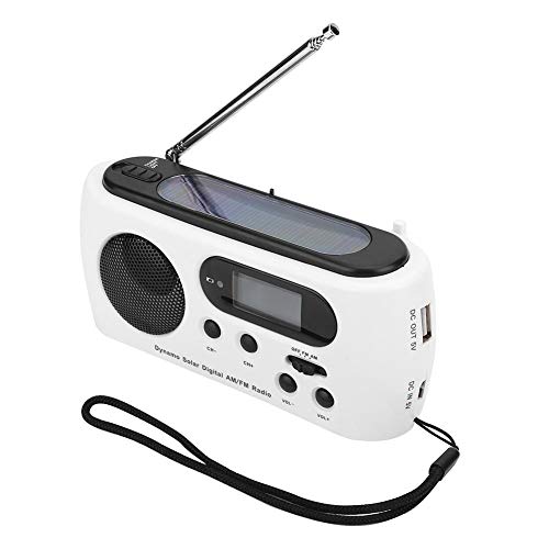 Liukouu Haut-Parleur intégré LED Chargeur de téléphone USB à énergie Solaire Radio AM/FM, Chargeur de Lampe de Poche, Escalade Portable pour Le Camping pour Les Voyages en Plein air