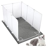 SENNOR Katzentoilette, Spritzschutz, extra groß, 75 x 50 x 41 cm (L x B x H), leicht zu reinigen, nicht im Lieferumfang enthalten in Edelstahl-Katzentoilette, Metallstreuschaufel und Katzenklo Matte