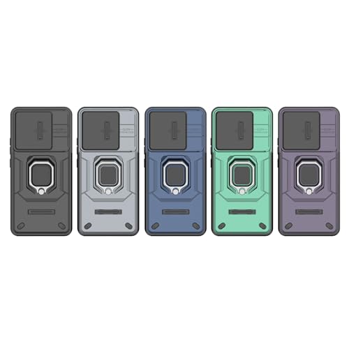 Image of Thermoplastic Polyurethane Camshield Pro Case With Slide Camera Protection And Ring Stand Bumper Back Case Cover For Mi Redmi Note 14 5G (Blue)