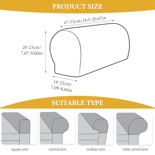 Fundas para reposabrazos de sofá de cuero protector elástico de muebles antimanchas 5