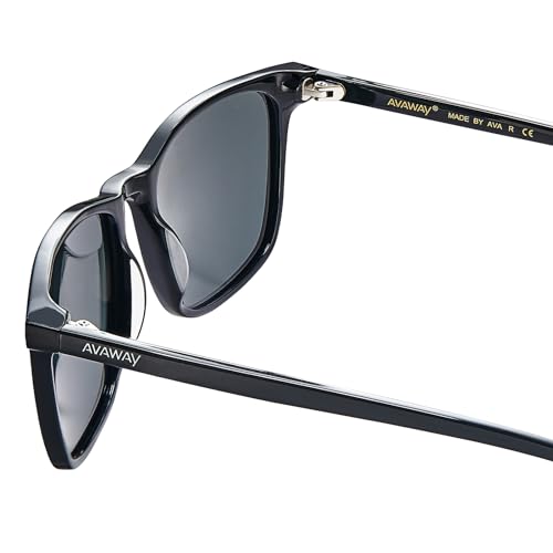 Image of AVAWAY Acetate Polarized Sunglasses for Men, UV400 Protection Fashion Retro Cool Square Frame Driving Fishing Sun Glasses