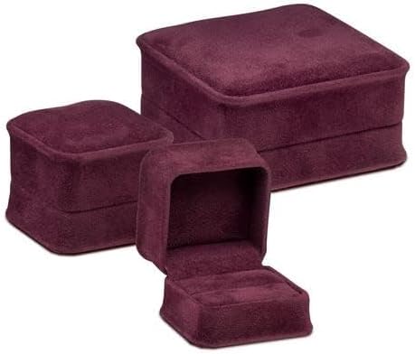 Miniatura 7 de Allure - Caja de pulsera de gamuza color burdeos, elegante estuche de pulsera de diamantes, con interior de terciopelo burdeos, caja de regalo de