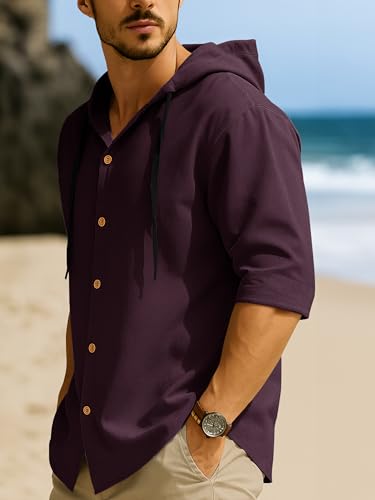Image of Noble Monk Men's Relax Fit Hooded Shirt || Casual Wear for Men || Full Sleeve Shirts || Stylish Shirt for Men
