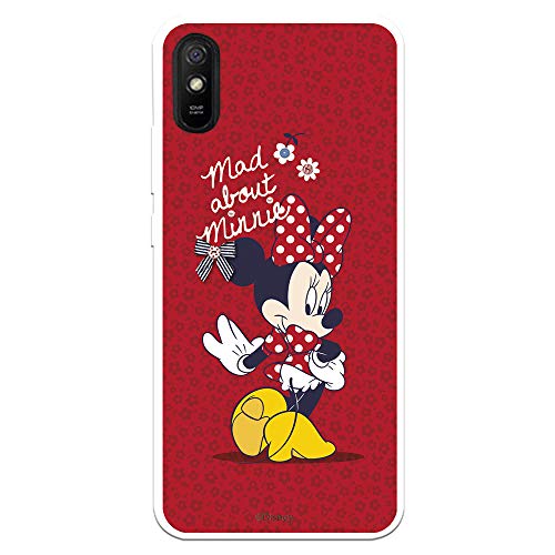 Funda para Xiaomi Redmi 9A - Redmi 9AT Oficial de Clásicos Disney Minnie Mad About para Proteger tu móvil. Carcasa para Xiaomi de Silicona...