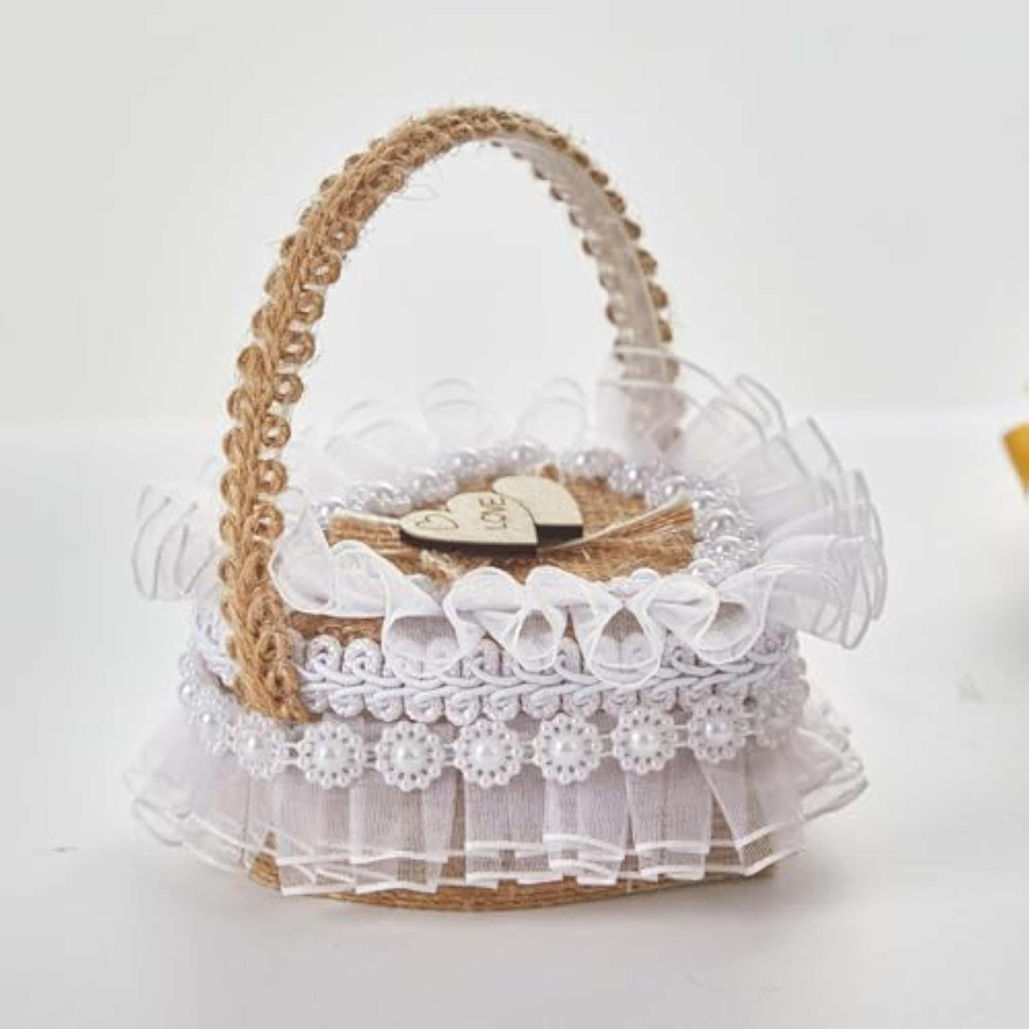 Wedding Ring Bearer Box Jute Storage for Photography