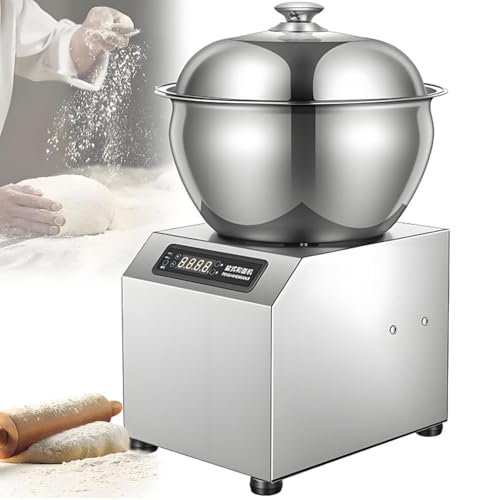 Mezclador de masa comercial con doble rotación y tapa visible para panadería, pizzería, restaurante