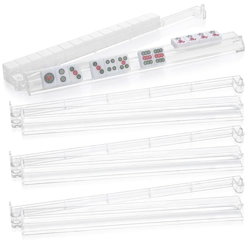 Set de 4 Racks de Mahjong Acrílicos con Empujadores