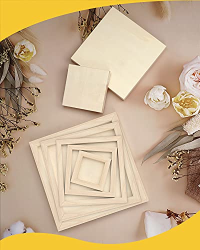 Pllieay 10Pack 5 Sizes Square Wood Panels, Unfinished Wooden Painting Panel Boards For Pouring Art, Crafts, Painting And Decor, 4’’, 6’’, 8’’, 10’’, 12’’ #TOP4