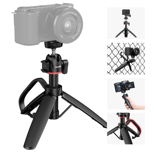 SMALLRIG Trípode Mini de Sobremesa Portátil, con Forma de Mosquetón y Cabeza Esférica 360°, Rosca 1/4"-20 para DSLR, Cámaras, Teléfonos - 5285