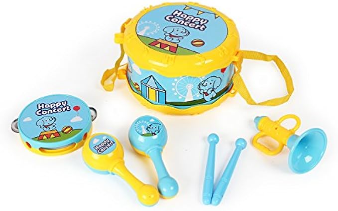 Baby Music Instrument Set drum hammer horn tambourine - Children day present gift educational toy for baby