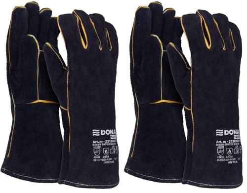 DONAU SAFETY Gant de Soudeur en Croûte de Cuir de Vachette pour Soudage MIG - Taille 10 XL, 1...