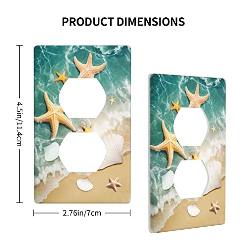 Starfish Duplex Outlet Cover Wall Plates Decorate Outlet Covers For Electrical Outlets Switch Plate Decorative Wallplate Plug Cover 4.5 * 2.76 Inches #TOP3