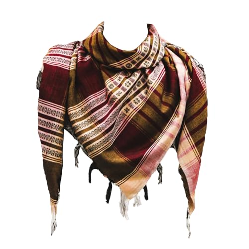 Image of Cotton Shemagh Keffiyeh Scarf - Lightweight Tactical Desert Head Neck Wrap, Sun Protection Outdoor Scarf for Summer Hiking