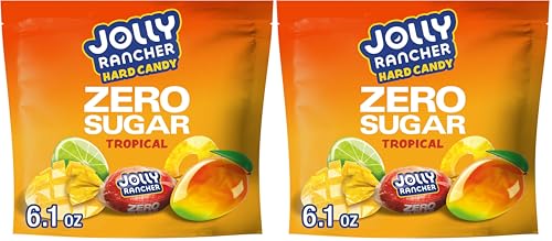 JOLLY RANCHER Zero Sugar Tropical Fruit Flavored Hard Candy Bag, 6.1 oz (Pack of 2)