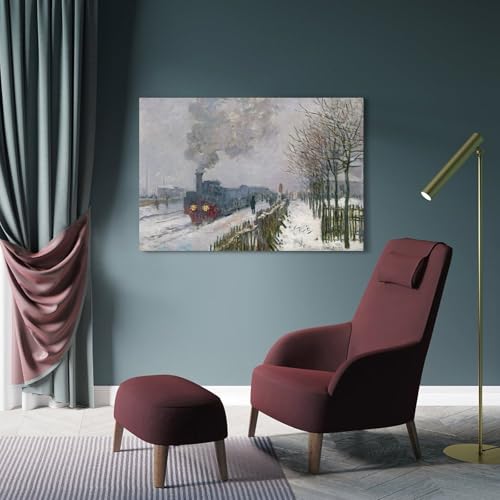 Monet Le train dans la neige tableau décoration murale - 4