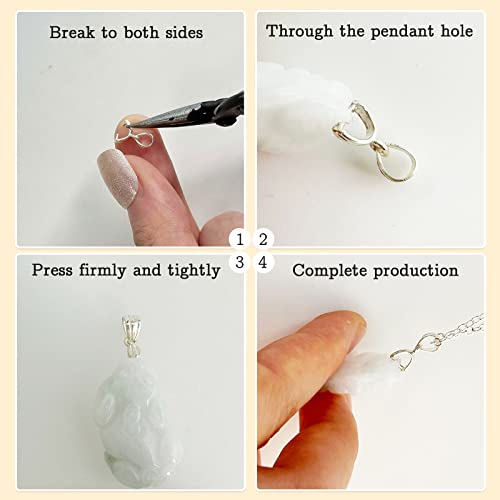 Qulltk 925 Sterling Silver Pinch Bails For Jewelry Making Pendant Clasp Pinch Clip Bail Clasp 3 Sizes Pendant Jewelry Connector For Necklace Dangle Charm Diy Craft Making #TOP3