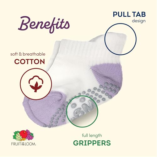Fruit of the Loom Cotton Grip Socks for Baby and Toddler2