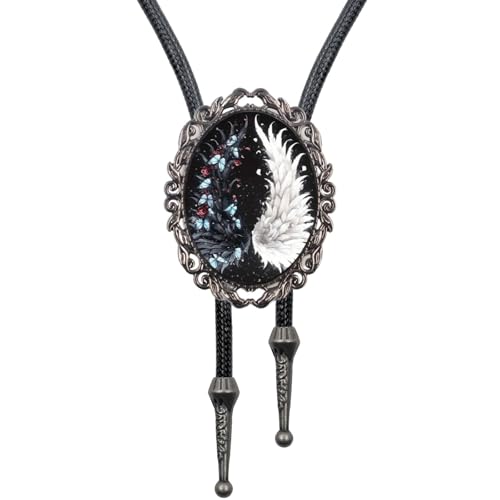 Image of PEARLY JUN Bolo Tie for Women Men Flower Rose Western Cowboy Brown Leather Country Style String Vest Gifts