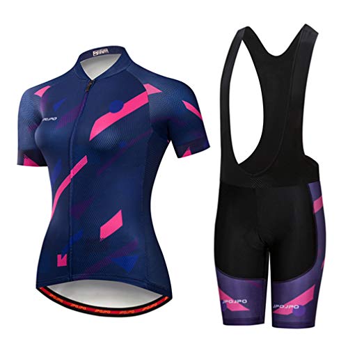 Summer Women MTB Bike Cycling Clothing Mountain Cycling Jersey Bicycle Bib Shorts Sets Dark Blue S