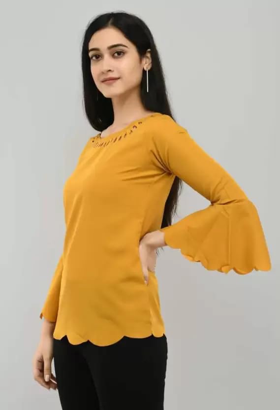 Image of ZohaCollection Women Crepe Top for Office, Daily, Casual Wear Top for Women /Girls Top