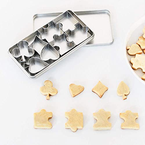Surgehai Cookie Cutters Set, 8Pcs Poker & Puzzle Shapes Stainless Steel Metal Biscuit Molds Mini Cutters For Kitchen Baking #TOP6