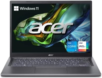 Acer Aspire 5 14 Slim Laptop | 14" WUXGA (1920 x 1200) IPS |Core i5-1335U | Intel Iris Xe Graphics | 8GB LPDDR5 | 512GB Gen 4 SSD | Wi-Fi 6E | USB4/Thunderbolt 4 | Backlit KB | A514-56M-576D, Gray