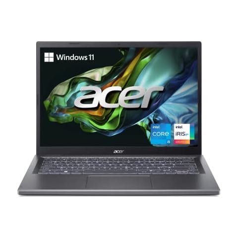Acer Aspire 5 14 Slim Laptop | 14" WUXGA (1920 x 1200) IPS |Core i5-1335U | Intel Iris Xe Graphics | 8GB LPDDR5 | 512GB Gen 4 SSD | Wi-Fi 6E | USB4/Thunderbolt 4 | Backlit KB | A514-56M-576D, Gray Cover