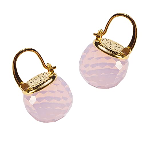 Image of Crystal Earrings for Women, Sparkly Austrian Crystal Disco Ball Earrings, 18K Gold Plated Post Drop Earrings with Colorful Spheres, Hypoallergenic & Lightweight, Ideal Gift for Her
